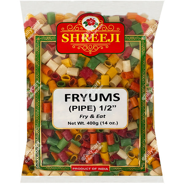 Shreeji Fryums Pipe 1/2" - Color, 400 g