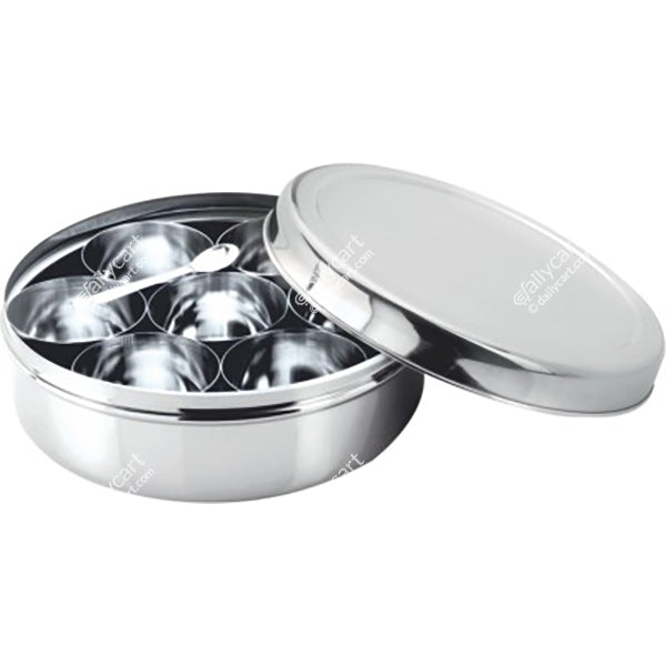 Stainless Steel Masala Dabba - Plain, 1 Piece