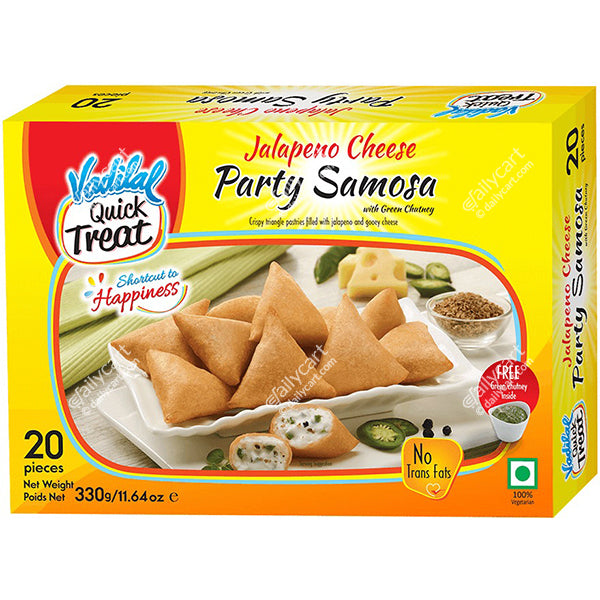 Vadilal Jalapeno cheese Samosa 20 Pieces, 300 g, (Frozen)