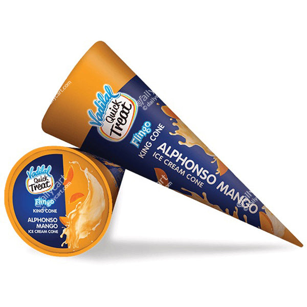 Vadilal Alphonso Mango Cone Ice Cream, 100 ml