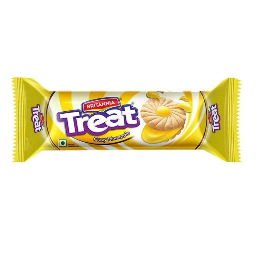 Britannia Cream Treat Pineapple Sandwich Biscuits, 79 g