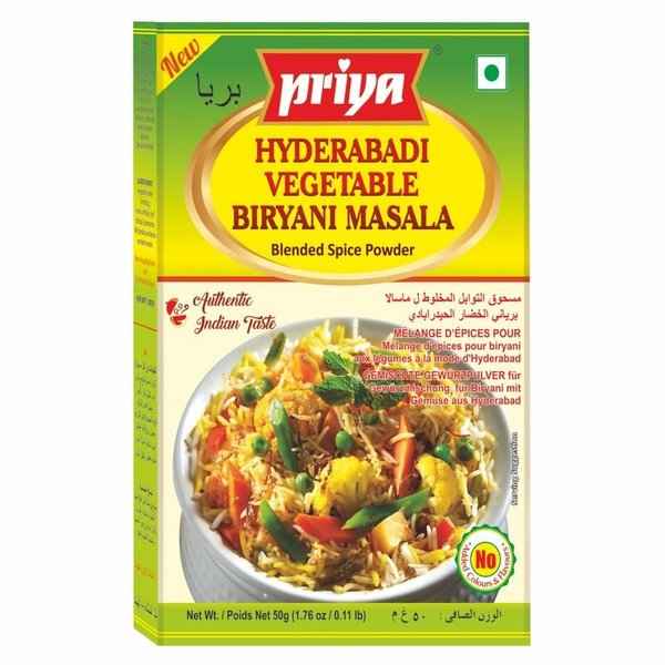 Priya Hyderabadi Vegetable Biryani Masala Powder, 50 g