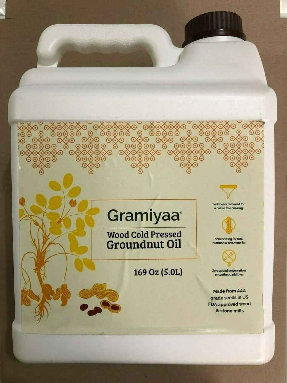 Gramiyaa Peanut Oil - Cold Pressed, 5 lt