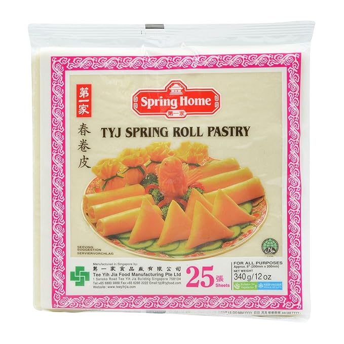 TYJ Spring Roll Pastry, 25 Sheets, 340 g, (Frozen)