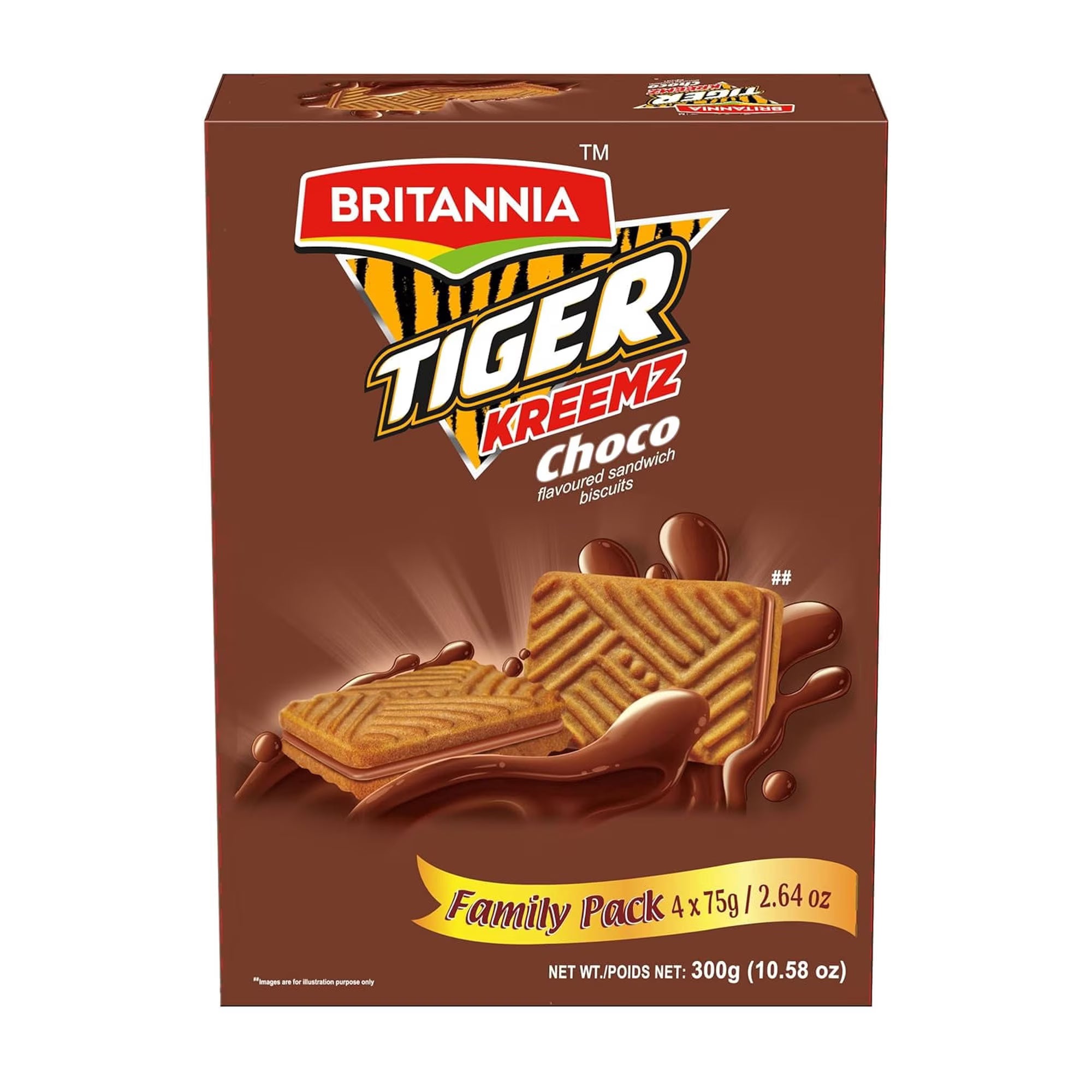 Britannia Tiger Kremz Choco Biscuits, Family Pack, 300 g