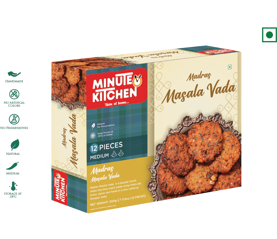 Haldiram's Minute Kitchen Madras Masala Vada 12pcs + Chutney, 500 g