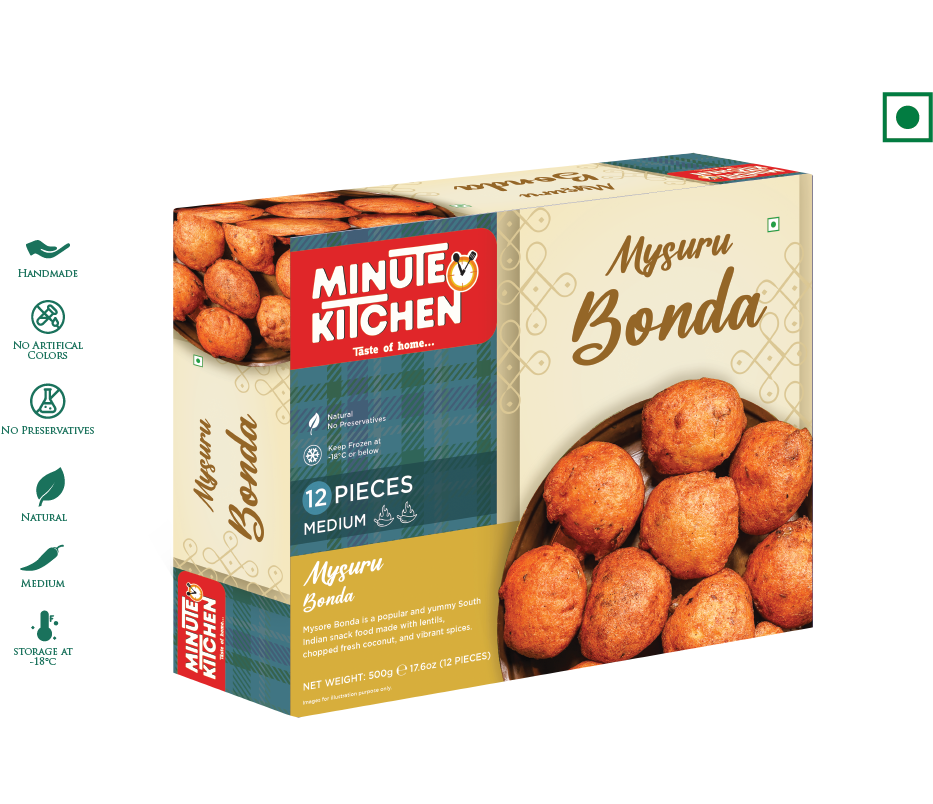 Haldiram's Minute Kitchen Mysore Bonda 12pcs + Chutney, 440 g (Frozen)