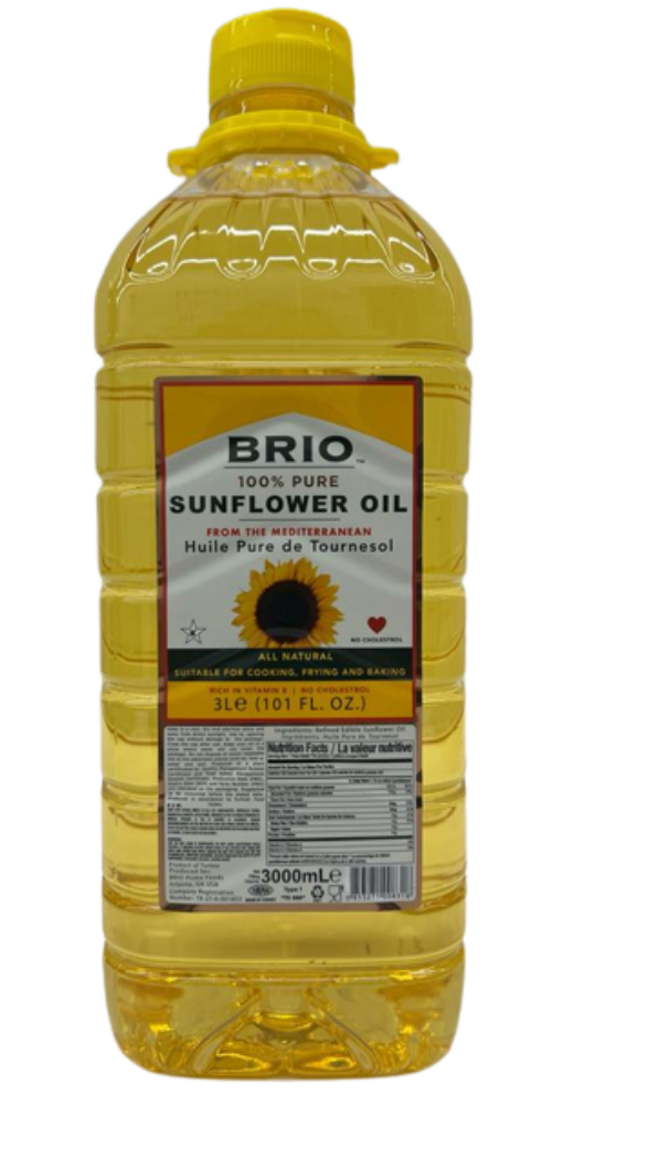Brio Pure Sunflower Oil, 3 litre