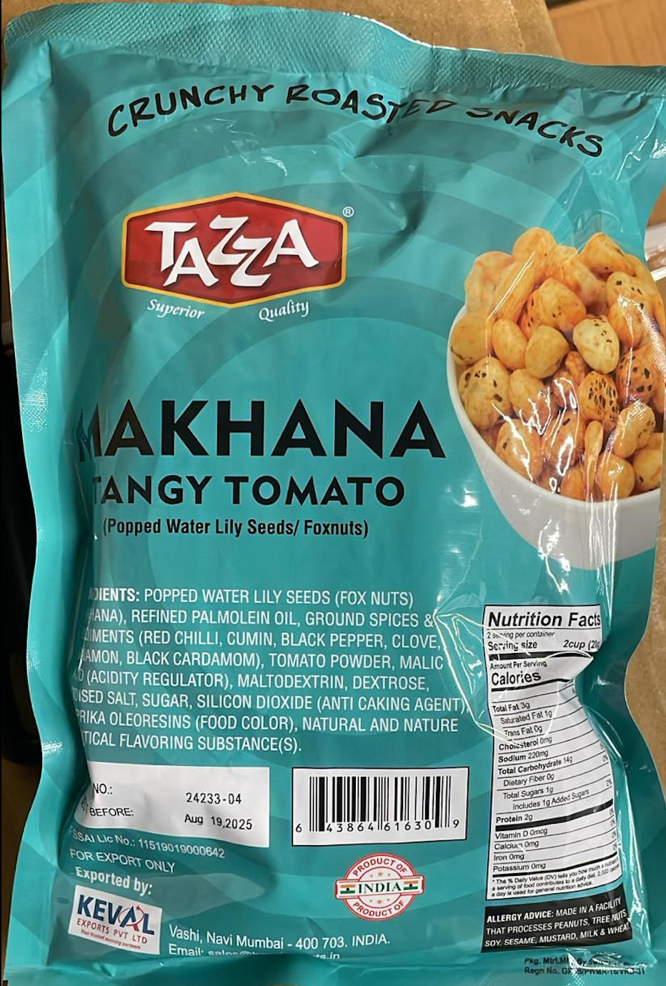 Tazza Phool Makhana - Tangy Tomato, 40 g