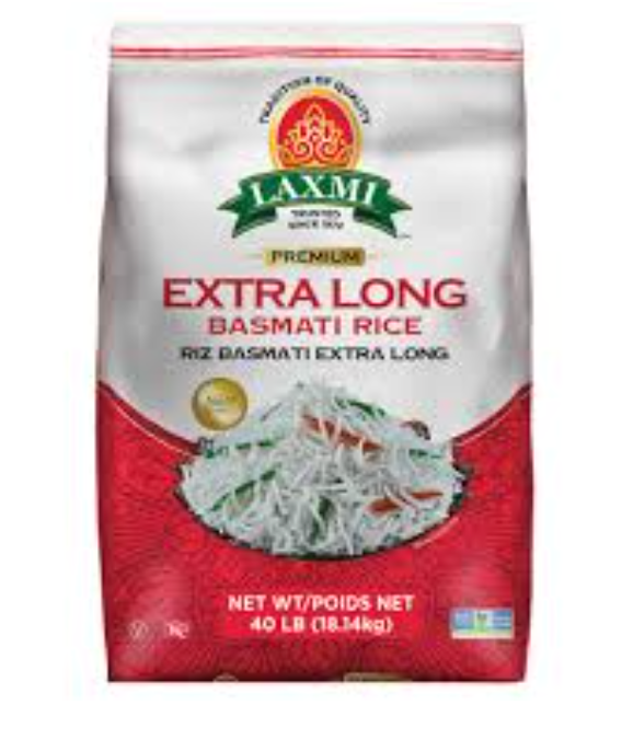 Laxmi Extra Long Basmati Rice, 40 lb