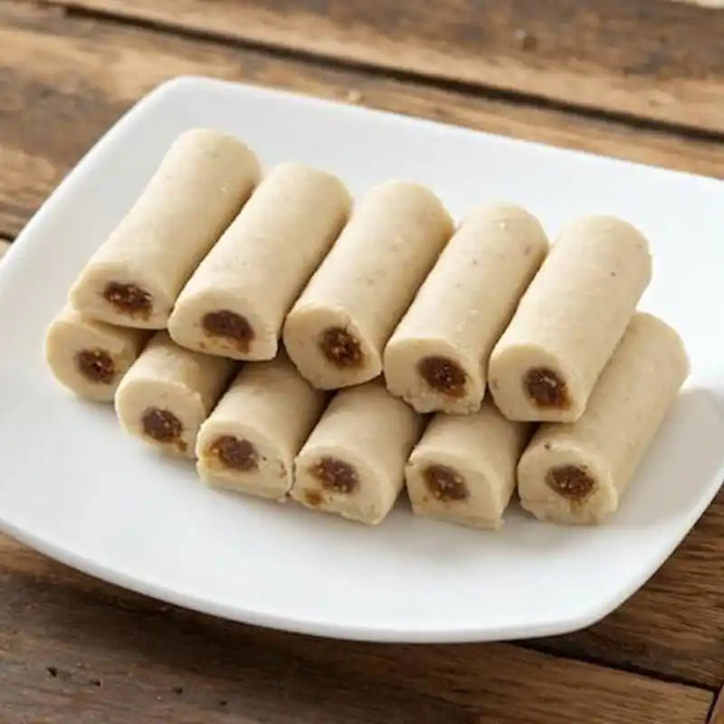 Rajbogh Fresh Anjir(Fig) Roll, 0.5 lb - Fresh Sweets