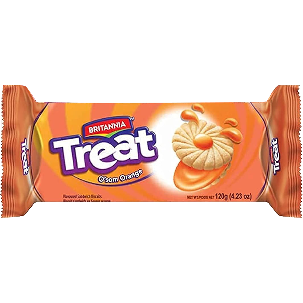 Britannia Treat Orange Sandwich Biscuits, 120 g