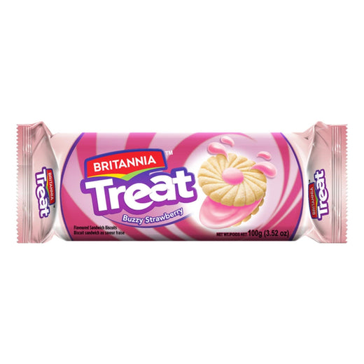 Britannia Treat Strawberry Sandwich Biscuits, 120 g