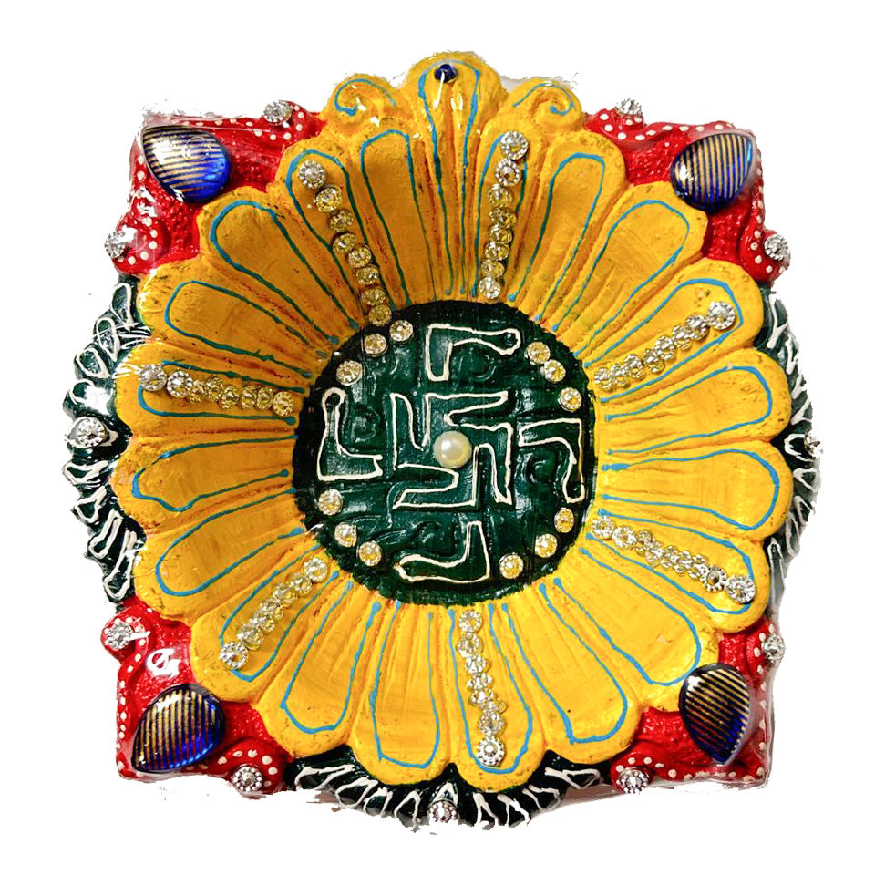 Diwali Decorated Clay Diya, 1 Piece, (DC-101)