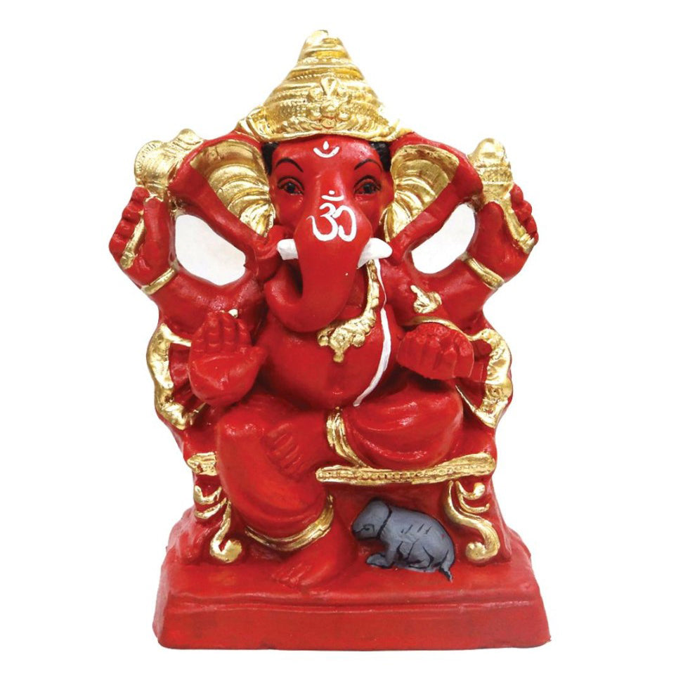 Ganesha Clay Murthi, 6" Height, Dissolves within 30mins,  Eco Friendly (91153)***NO RETURNS***