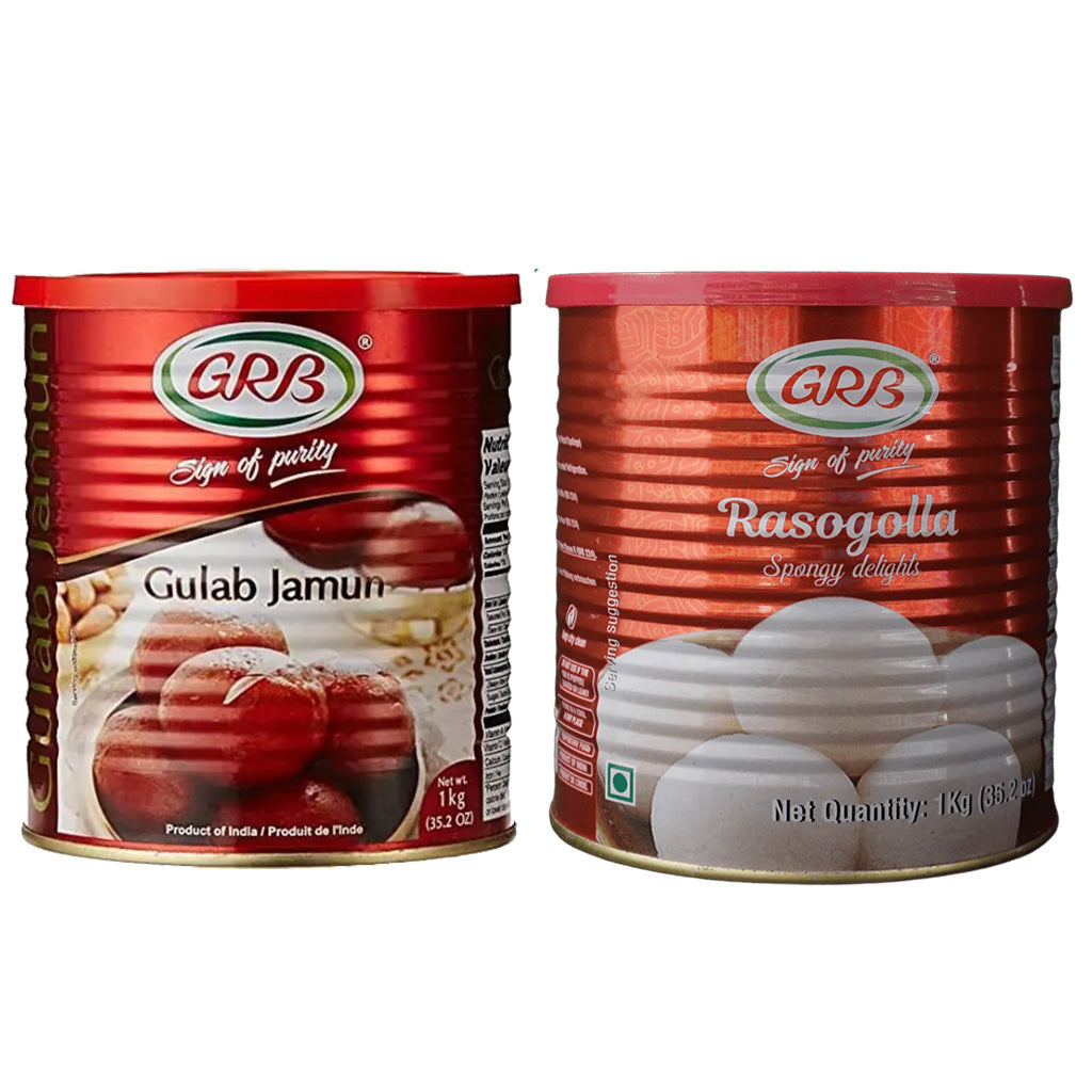 GRB Combo Sweets Pack - Gulab Jamun + Rasagolla, 2 Kg (1 Kg each)