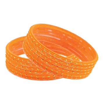 Turmeric Yellow Glass Bangles, Size - 2.10, 6 Bangles (90837)