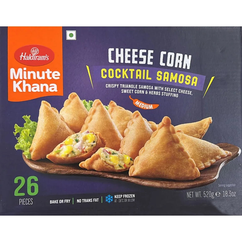 Haldiram's Cheese Corn Cocktail Samosa, 26 Pieces, 520 g, (Frozen)