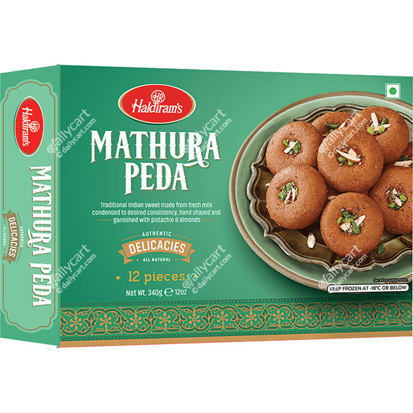 Haldiram's Mathura Peda, 12 Pieces, 340 g, (Frozen)