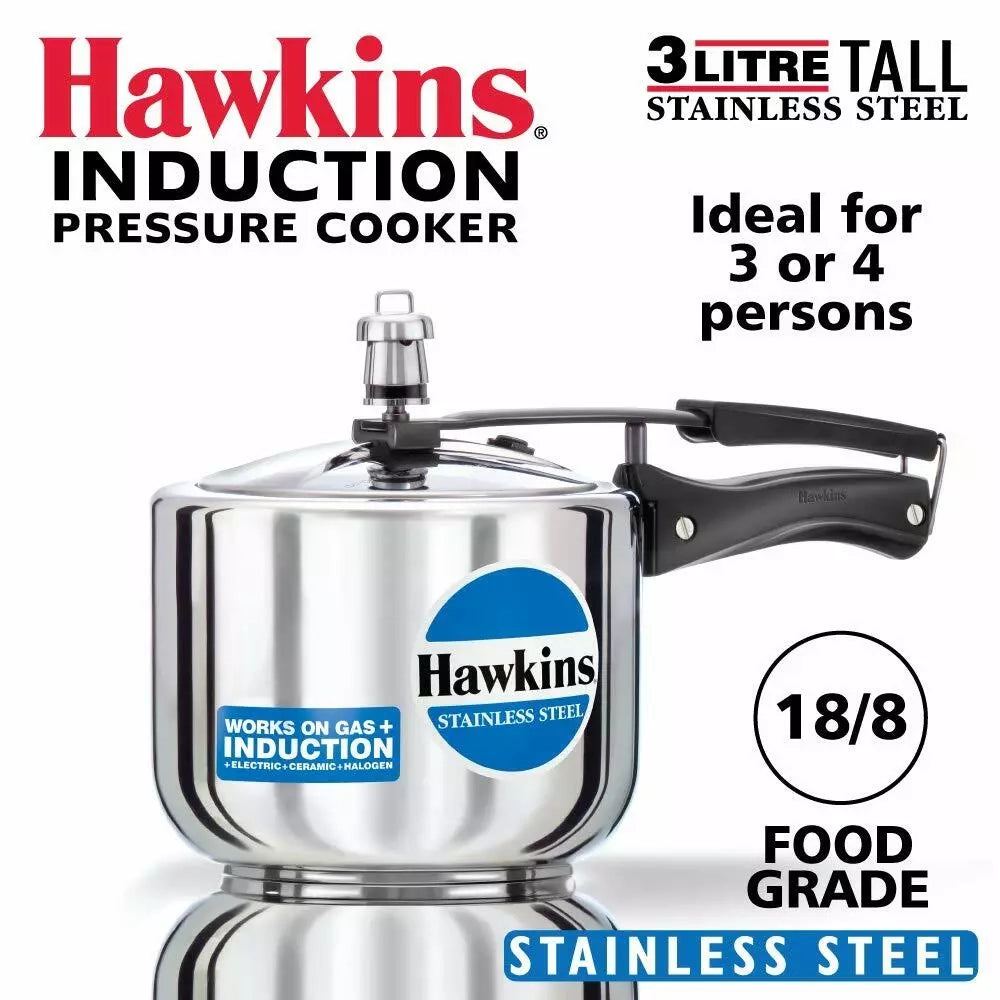 Hawkins Stainless Steel Pressure Cooker - Tall, 3 litre (HSS3T)