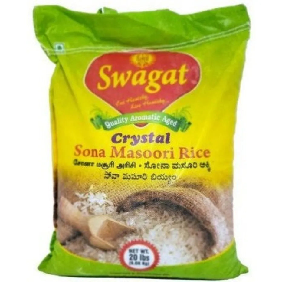 Swagat Crystal Sona Masoori Rice, 20 lb