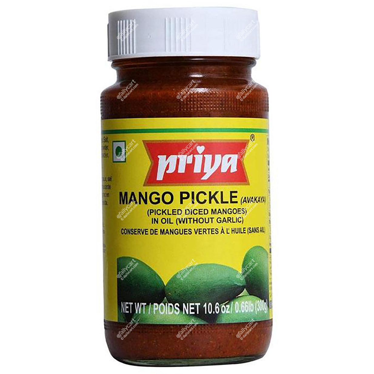 Priya Mango Pickle (Avakaya) Without Garlic, 300 g