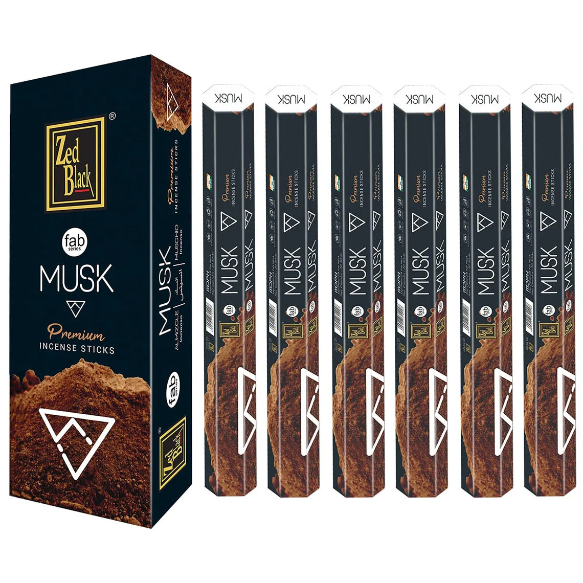 Zed Black Musk Incense Sticks, 20 Sticks, Pack of 6 Tubes
