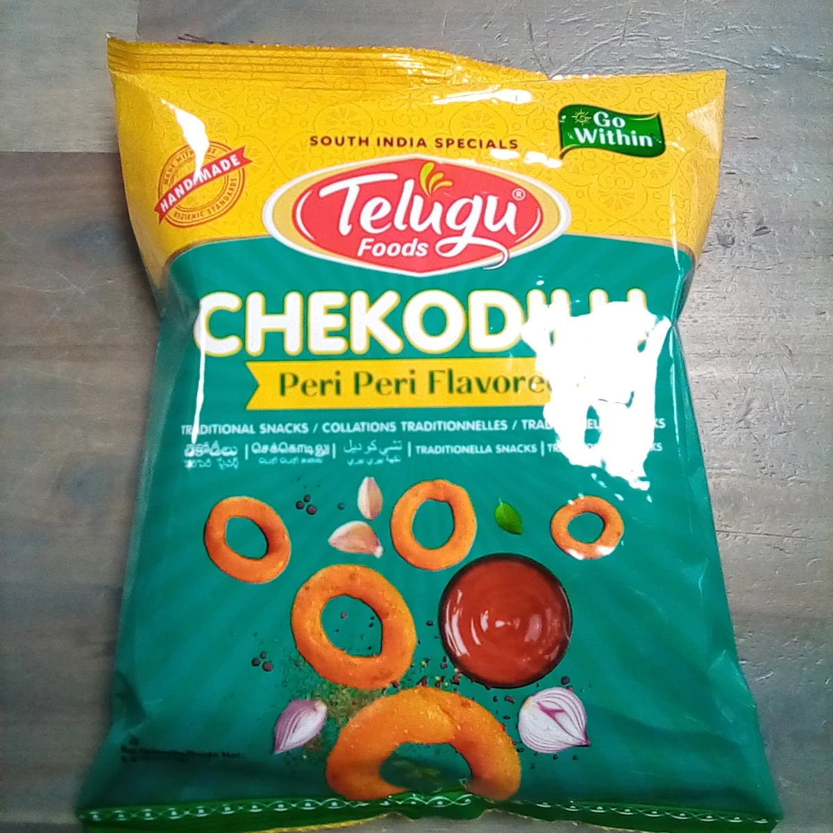 Telugu Foods Chekodilu - Peri Peri Flavored, 170 g, BUY 1 GET 1 FREE, Mix N Match - Add Your 2nd Pack to Cart
