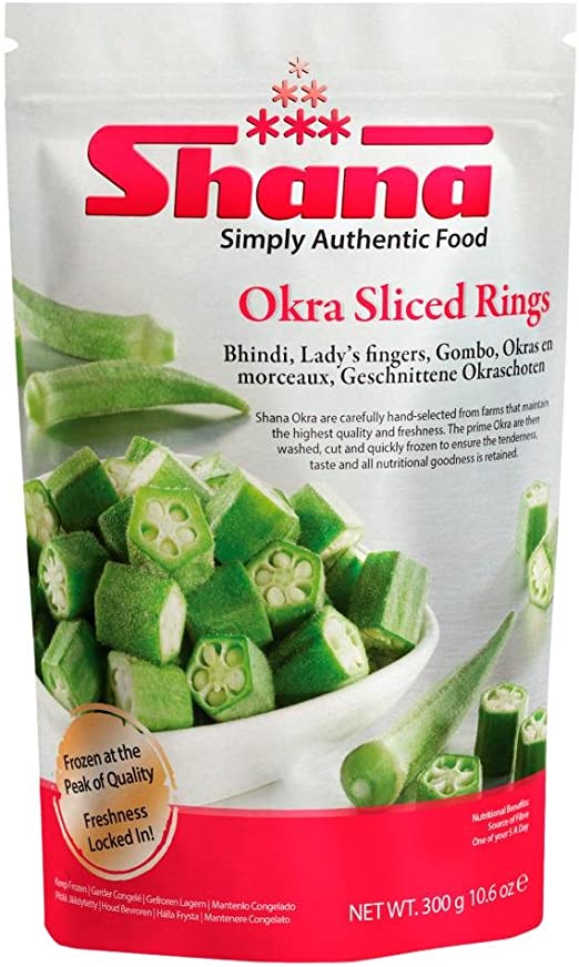 Shana Okra Sliced, 300 g, (Frozen)