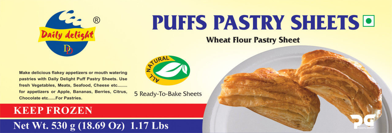 Daily Delight Puffs Pastry Sheets, 1.17 lb, (Frozen)