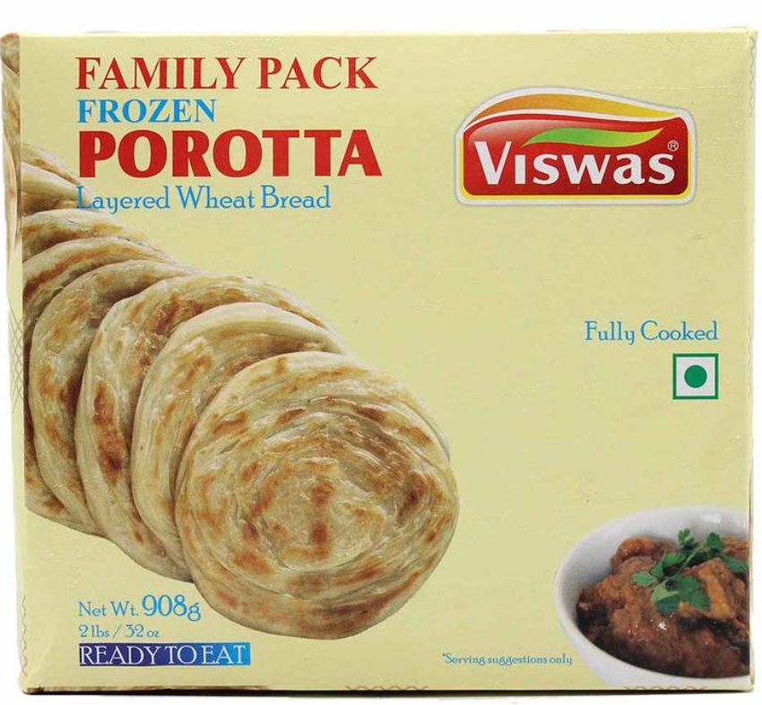 Viswas Malabar Paratha, 12 pieces, 2 lb, Family Pack, (Frozen)