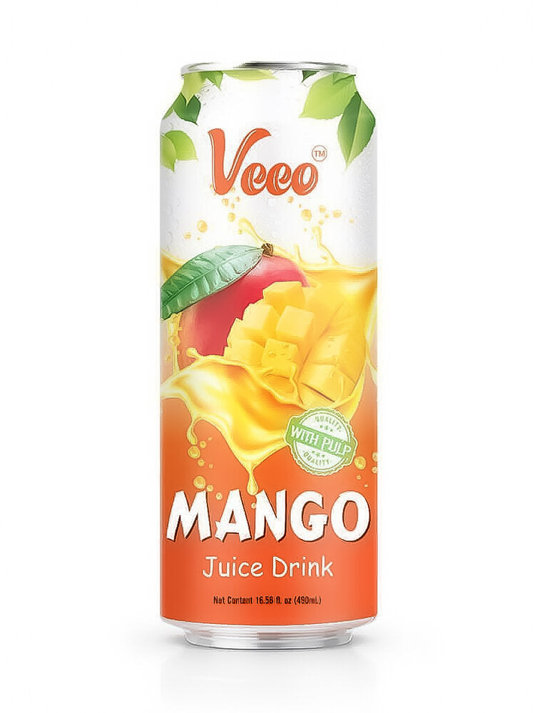 Veeo Mango Drink, Pop Top Can, 490 ml