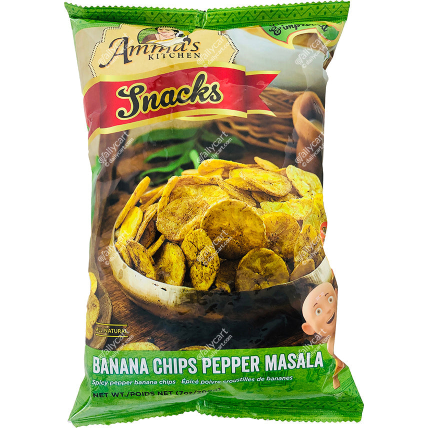 Amma's Kitchen Banana Chips - Pepper Masala, 200 g