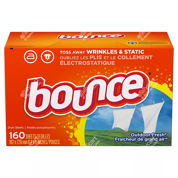 Bounce Fabric Softener Dryer Sheet Outdoor Fresh, 160 count