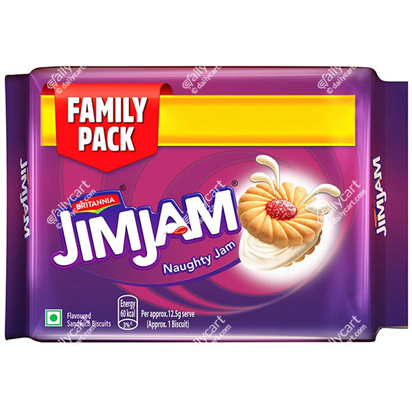 Britannia Jim Jam Cream Biscuits, 5 packs, 500 g, Family Pack