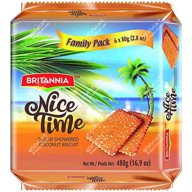 Britannia Nice Time Coconut Biscuits, 480 g, Family Pack