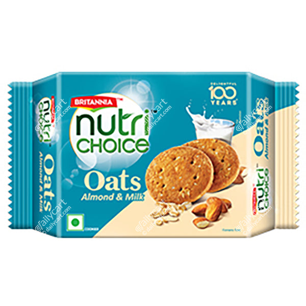 Britannia Nutri Choice Oats Almond & Milk Cookies, 75 g