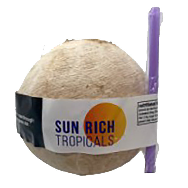 Fresh Young Coconut with Straw, Drink & Eat, 1 Piece