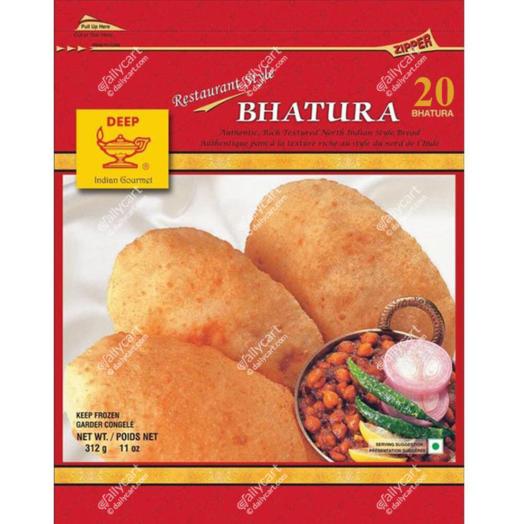 Deep Bhatura, 20 Pieces, 1.24 kg, Family Pack, (Frozen)