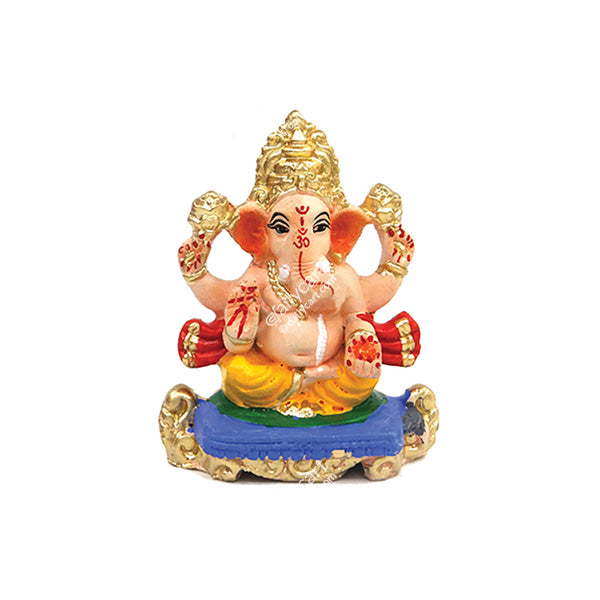 Ganesha Clay Murthi, 4" Height, Dissolves within 30mins,  Eco Friendly (91149)