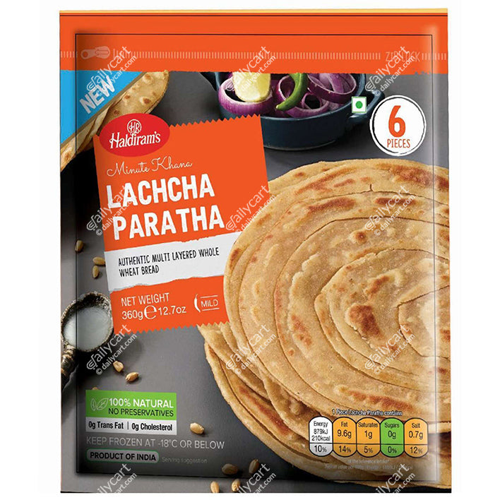 Haldiram's Lachcha Paratha, 6 Pieces, 360 g, (Frozen)