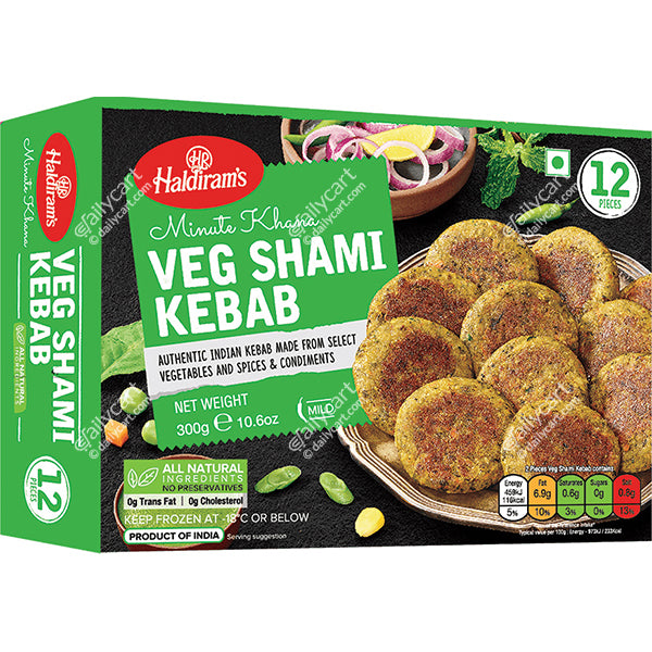 Haldiram's Veg Shami Kabab, 12 Pieces, 300 g, (Frozen)