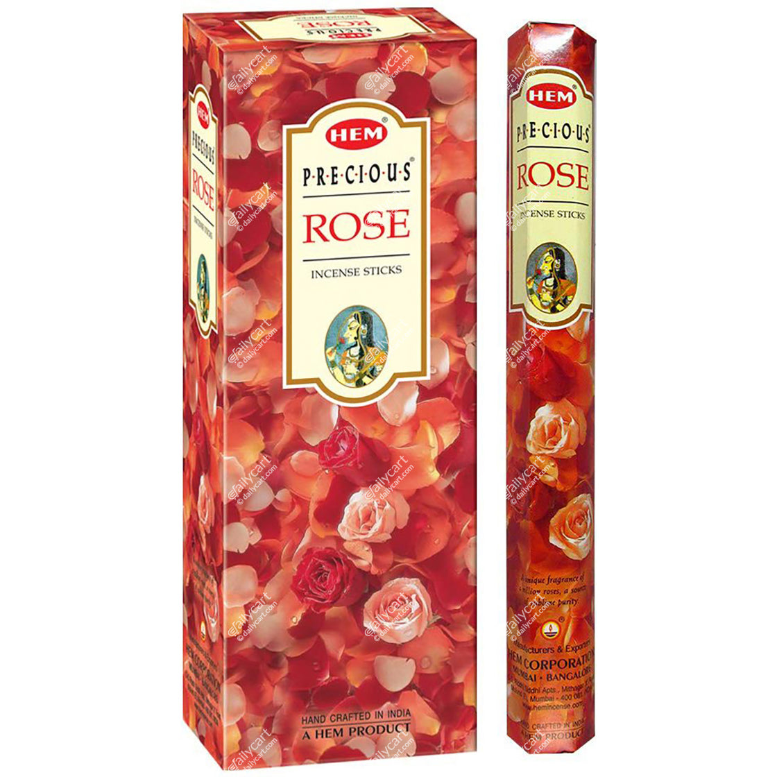 Hem Precious Rose Incense Sticks, 20 Sticks, Pack of 6 Tubes