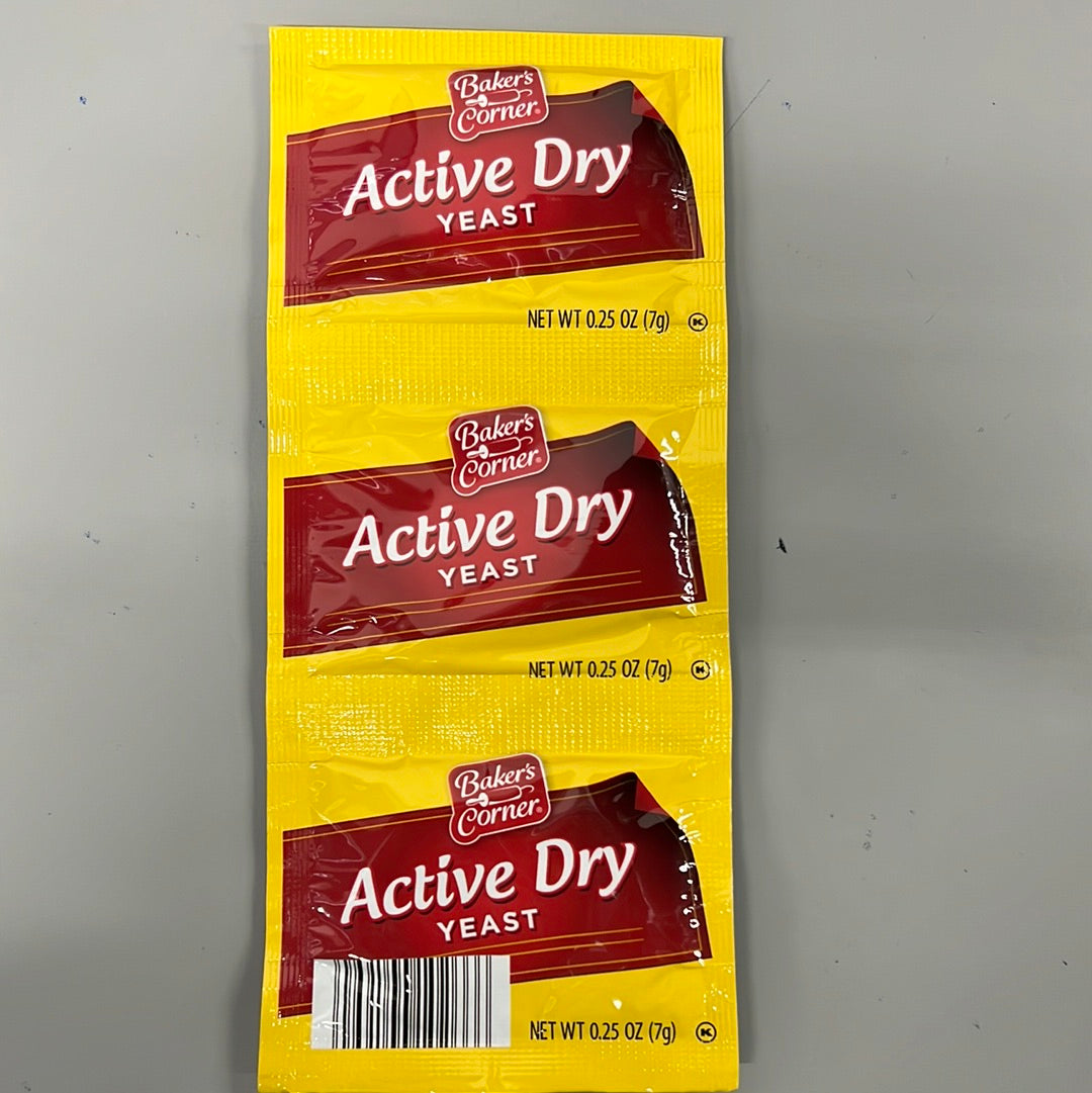 Bakers Corner Active Dry Yeast, 3 Packs of 7 g