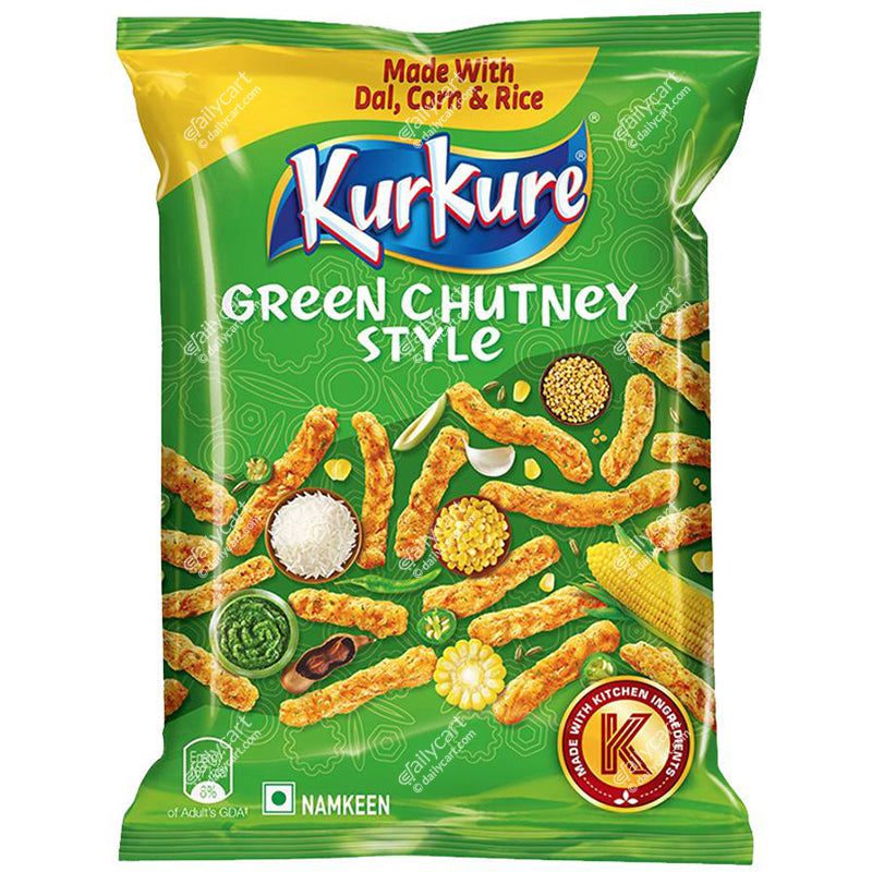 Kurkure Green Chutney Style, 90 g, Buy 1 Get 1 FREE, Mix N Match with Any Kurkure or Lays