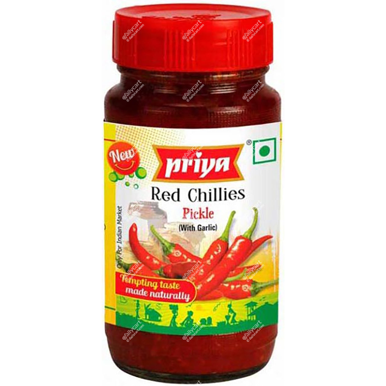 Priya Red Chilli Pickle With Garlic, 300 g