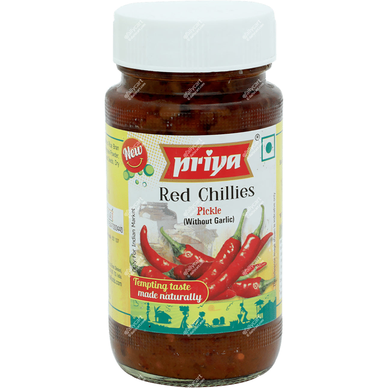 Priya Red Chilli Pickle Without Garlic, 300 g