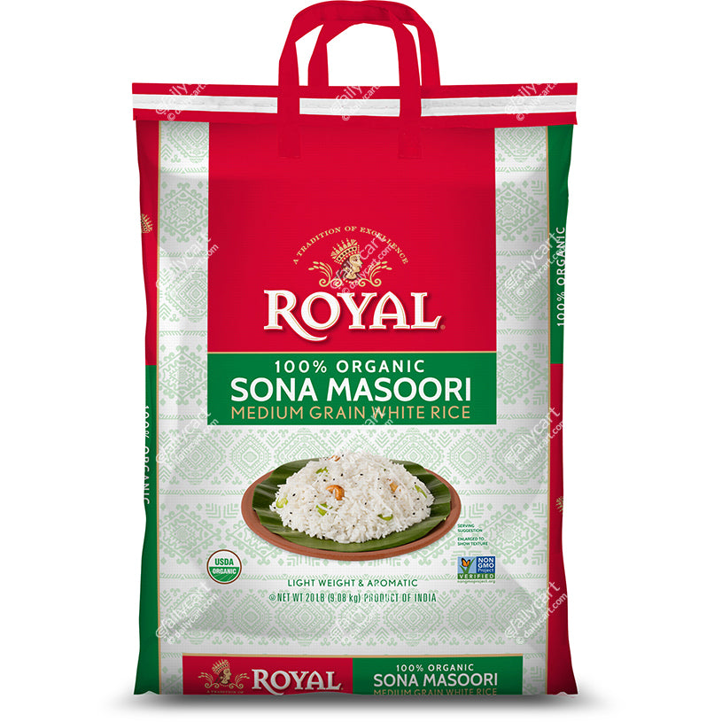Royal Organic Sona Masoori Rice, 20 lb