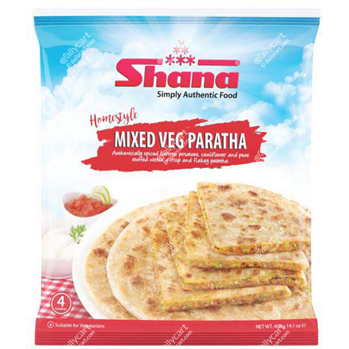 Shana Mixed Veg Paratha, 4 Pieces, 400 g, (Frozen)