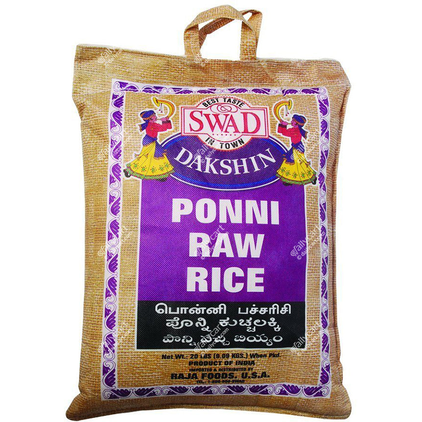 Swad Ponni Raw Rice, 20 lb